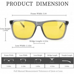 Square Vision Driving Glasses Polarized - A2-gun Frame/Yellow Lens Night-vision Glasses - CN18NDHHZ80 $23.14