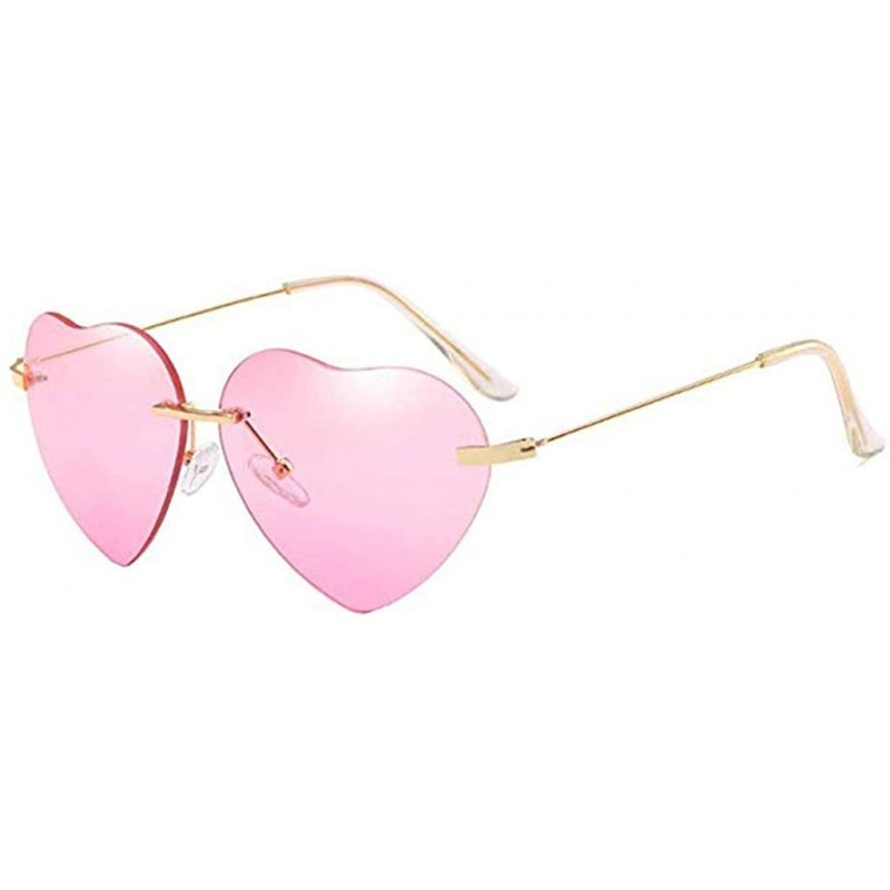 Oversized New Retro Love Ocean Piece Sunglasses Street Beat Peach Heart Shaped Colorful Sunglasses - B - CV18SL9DGYE $7.49