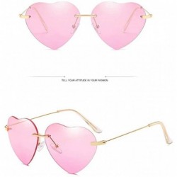 Oversized New Retro Love Ocean Piece Sunglasses Street Beat Peach Heart Shaped Colorful Sunglasses - B - CV18SL9DGYE $7.49