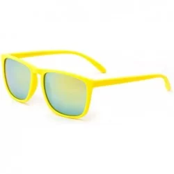 Sport Retro Keyhole Design Light Weight Rubber Flash Mirror Lens Sunglasses - Yellow - CN12IGNMYLH $18.94