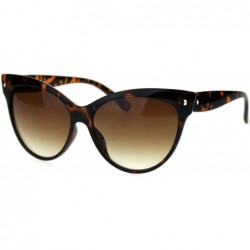 Oversized Womens Oversize Cat Eye Horn Rim Plastic Retro Sunglasses - Tortoise Brown - CK18SEKDOMN $10.41