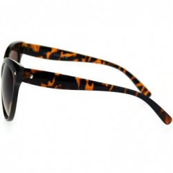 Oversized Womens Oversize Cat Eye Horn Rim Plastic Retro Sunglasses - Tortoise Brown - CK18SEKDOMN $10.41