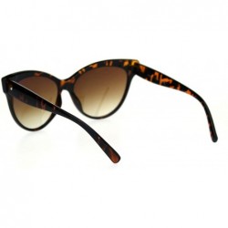 Oversized Womens Oversize Cat Eye Horn Rim Plastic Retro Sunglasses - Tortoise Brown - CK18SEKDOMN $10.41