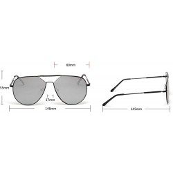 Oval 2019 new fashion trend double beam frog mirror unisex big frame half frame brand designer metal sunglasses - C818NGT35DK...