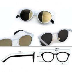 Oversized 96105-1 Premium Metal Womens Mens Mirror Flat Candy Sunglasses - White/ Gold - C218O8T98MR $17.00