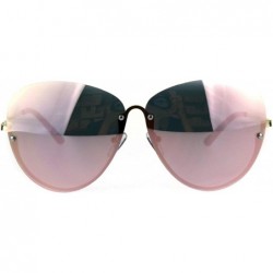 Rimless Womens Fashion Sunglasses Unique Half Rim Behind Lens UV 400 - Gold (Pink Mirror) - CZ18HM6C40T $11.12