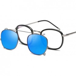 Square Polarized Square Steampunk Clip On Sunglasses Mirror Lens For Women Men Eyeglass Frames - CS18TTZWEI8 $8.20