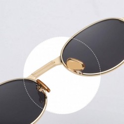 Oval Retro Sunglasses Vintage Men Summer Metal Punk Women Oval Anti Blue Light Uv400 - Gold With Green - C81903ML5NS $8.62