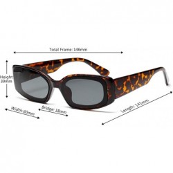 Rectangular Men's and Women's Retro Square Resin lens Candy Colors Sunglasses UV400 - Brown - C718NM72A8O $10.04