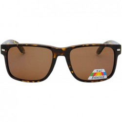 Square Men's Model 108 Designer Fashion Polarized Sunglasses - Brown - C418U7C8WAZ $8.07