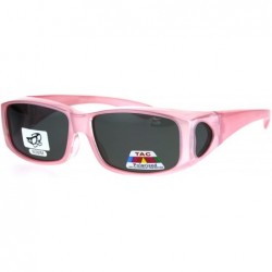 Rectangular Polarized Womens Pearl Rectangular 60mm OTG Fit Over Sunglasses - Pink - CA185G5AZAM $9.92