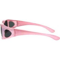 Rectangular Polarized Womens Pearl Rectangular 60mm OTG Fit Over Sunglasses - Pink - CA185G5AZAM $9.92