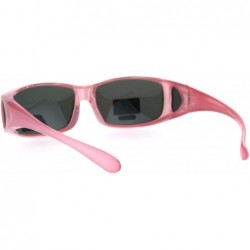 Rectangular Polarized Womens Pearl Rectangular 60mm OTG Fit Over Sunglasses - Pink - CA185G5AZAM $9.92