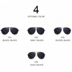 Aviator DESIGN Men Classic Polarized Sunglasses Male Pilot Sun Glasses Big C01 Black - C01 Black - C018XE0YHKH $12.08