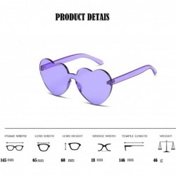 Sport Heart Shaped Rimless Sunglasses Candy Steampunk Lens for women girl - Purple - CK18DM8SD4N $10.60