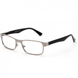 Square "Platinum" Aluminum Brushed Prescription Ready Clear Lens Rx Frames for Women - CH12KRZEIDT $21.86