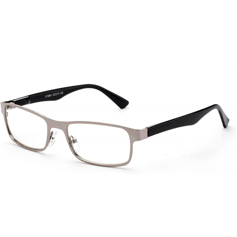 Square "Platinum" Aluminum Brushed Prescription Ready Clear Lens Rx Frames for Women - CH12KRZEIDT $21.86