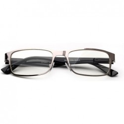 Square "Platinum" Aluminum Brushed Prescription Ready Clear Lens Rx Frames for Women - CH12KRZEIDT $21.86