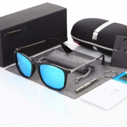 Aviator Summer Fashion Unisex Sun Glasses Polarized Blue Polarized - Tea Polarized - CQ18Y5WWE6K $18.93