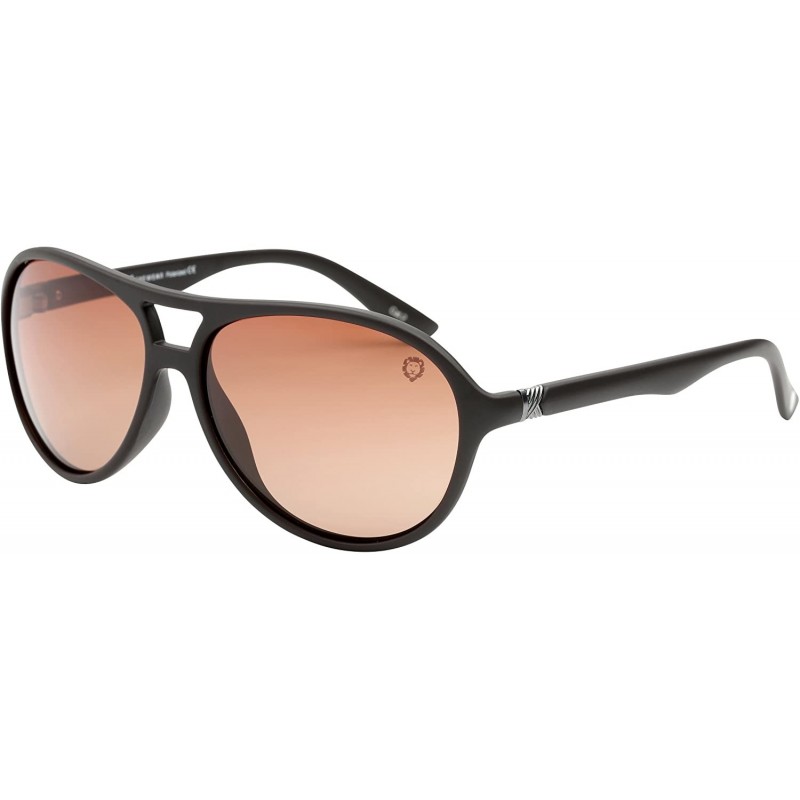 Aviator Polarized Sunglasses Aviator for Women Men - LP10501 - Matte Brown / Brown Gradient Lens - C418325SAGG $15.94