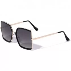 Butterfly Geometric Squared Butterfly Sunglasses - Smoke - CS196MT4CH8 $26.45