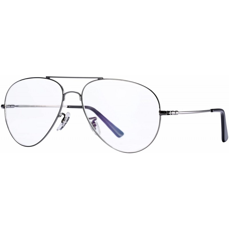 Aviator Non-Prescription Aviator Clear Lens Glasses (Gunmetal) - CL18H6Y59YS $10.20