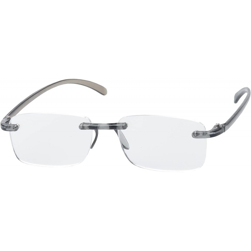 Round 'Ashton' Rectangle Reading Glasses - Gray-1.75 - CR11P2VDI7B $14.13