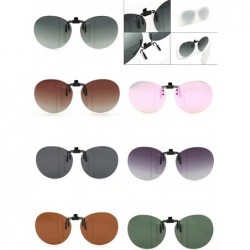 Round Round Oval Clip On Flip Up Sunglass Lenses Mens Womens Polarized Sunglasses - Pink - CU18X090IHX $10.91