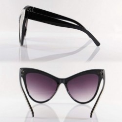 Cat Eye Fashion Runway Cat-Eye Metal Star Decorated Sunglasses A290 - Black - CD18WOQQHK9 $11.39