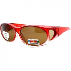 Oval No Glare Polarized Oval Shape Ombre Fitover Sunglasses - Red - C311YHJ7Z7N $13.07