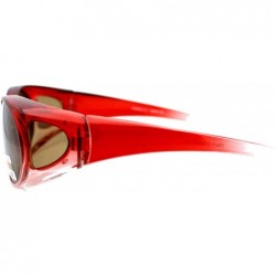 Oval No Glare Polarized Oval Shape Ombre Fitover Sunglasses - Red - C311YHJ7Z7N $13.07