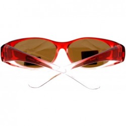 Oval No Glare Polarized Oval Shape Ombre Fitover Sunglasses - Red - C311YHJ7Z7N $13.07