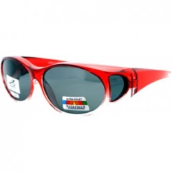 Sport 2 Womens Polarized Rhinestone Fit Over Ombre Sunglasses Wear Over Eyeglasses - 1 Red Black / 1 Grey Black - CG12K34HEMB...