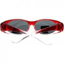 Sport 2 Womens Polarized Rhinestone Fit Over Ombre Sunglasses Wear Over Eyeglasses - 1 Red Black / 1 Grey Black - CG12K34HEMB...