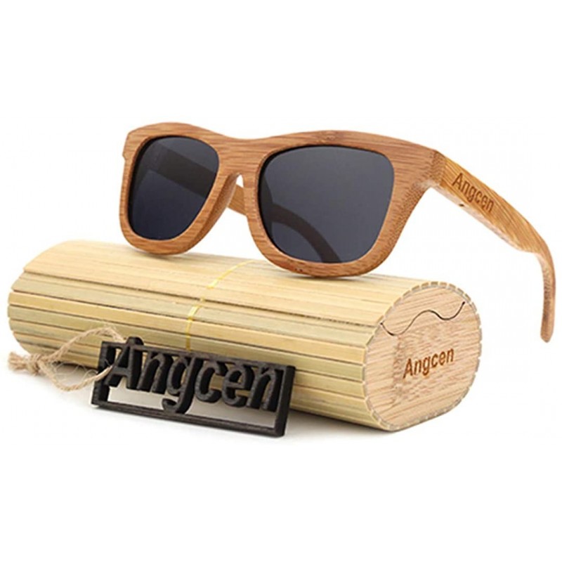 Goggle Ladies Sunglasses Women Polarized Retro Vintage Sun Glasses Men Wood Bamboo Sunglasses Designer Square Glasses - C118X...