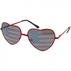 Wayfarer Women's Heart Shaped American Flag Cute Sunglasses US Shades - Red - C611X5KX2Q3 $7.46