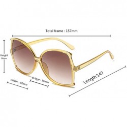 Oval women fashion Simple sunglasses Retro glasses Men and women Sunglasses - Yellow - CV18LLC5CXU $7.73