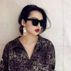 Round Vintage Luxury Square Sunglasses Women Cateye Sun Glasses Shades Woman Sunglass Retro Sunglases - Leopard - CH19856LCDD...