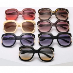 Aviator Oversize Half Frame Sunglasses Women Brand Square Big Ladies Shades Luxury Sun Glasses Female UV400 - C0198ZQW9A4 $36.82