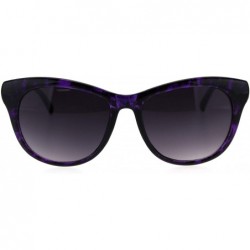 Oversized Womens Wavy Crooked Arm Thick Plastic Cat Eye Sunglasses - Purple - CW18W82CNO8 $11.87