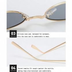 Oval Sunglasses Personality Streetwear SliveYellow - Slivegrey - CM194DXQL2Q $24.98