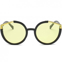 Rimless Vintage style Sunglasses for Women metal Resin UV 400 Protection Sunglasses - Yellow - CL18T2TNIED $18.10