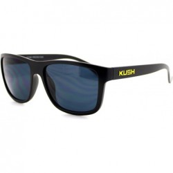 Rectangular KUSH Sunglasses Square Rectangular Black Frame Unisex Dark Lens - Black Yellow - CX1258TQ1WZ $12.90