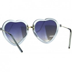 Oval Womens Heart Shaped Sunglasses Translucent Color Frame Lite Mirrored - Blue - CW18EE7NEX3 $11.61