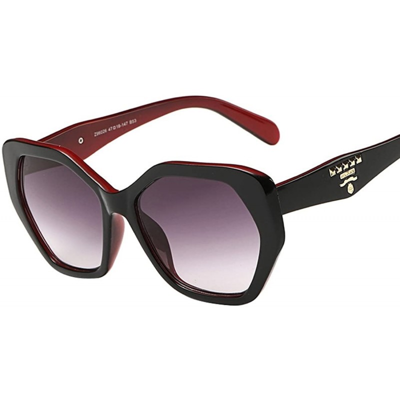 Shield Unisex Fashion Caltrop Shield Eye wear Full frame Sunglasses - Red/Black B53 - CB12DV5O0K3 $16.77