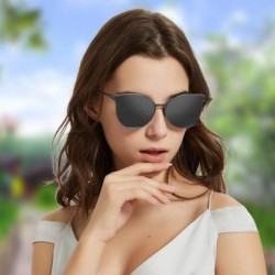 Sport Polarized Sunglasses for Women UV Protection Aluminium-magnesium Alloy Round Frame Vintage Driving Sun Glasses - C91940...