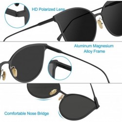 Sport Polarized Sunglasses for Women UV Protection Aluminium-magnesium Alloy Round Frame Vintage Driving Sun Glasses - C91940...