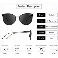 Sport Polarized Sunglasses for Women UV Protection Aluminium-magnesium Alloy Round Frame Vintage Driving Sun Glasses - C91940...