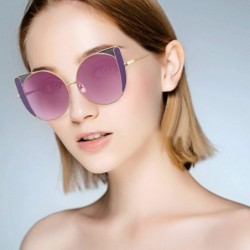 Sport Cat Eye Sunglasses for Women Fashion Flat Lens Metal Frame Sun Glasses UV 400 Protection - Purple+black - C6194OL2SS3 $...