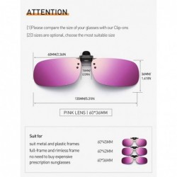 Rimless Polarized Clip On Sunglasses Over Prescription Glasses for Men Women Shades for Glasses - 1pcs-mirrored Pink - CG18QL...